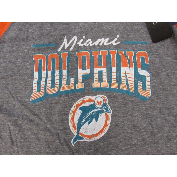 Miami Dolphins Mens Size 2XL Gray Orange Long Sleeve Shirt w/DistressedPrint Image 3