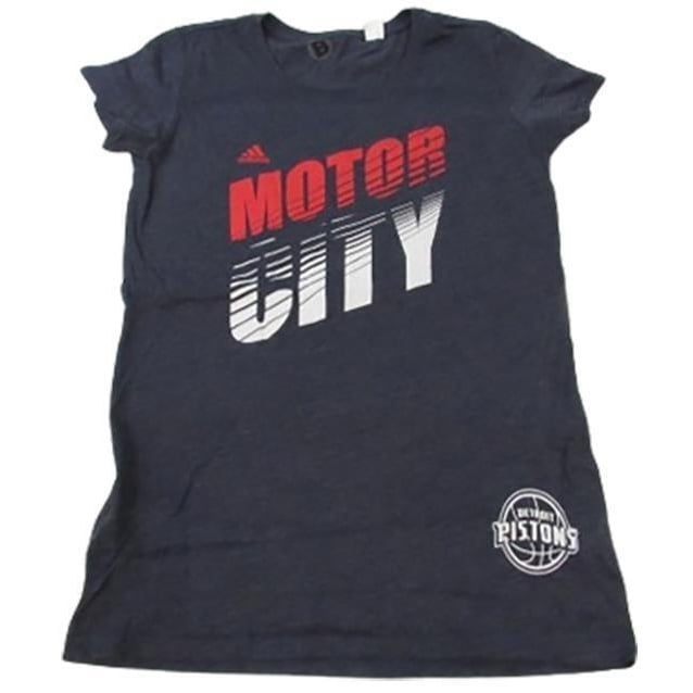 Detroit Pistons Motor City Womens Size M Medium Blue Adidas Shirt Image 1