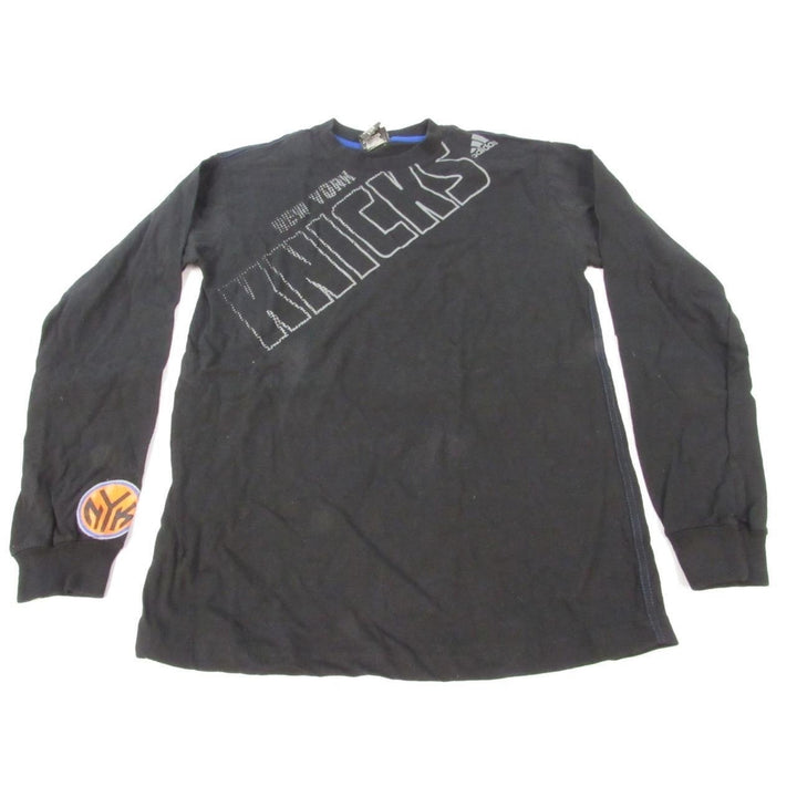 York Knicks Youth Size L Large (14/16) Black Adidas Long Sleeve Shirt Image 1