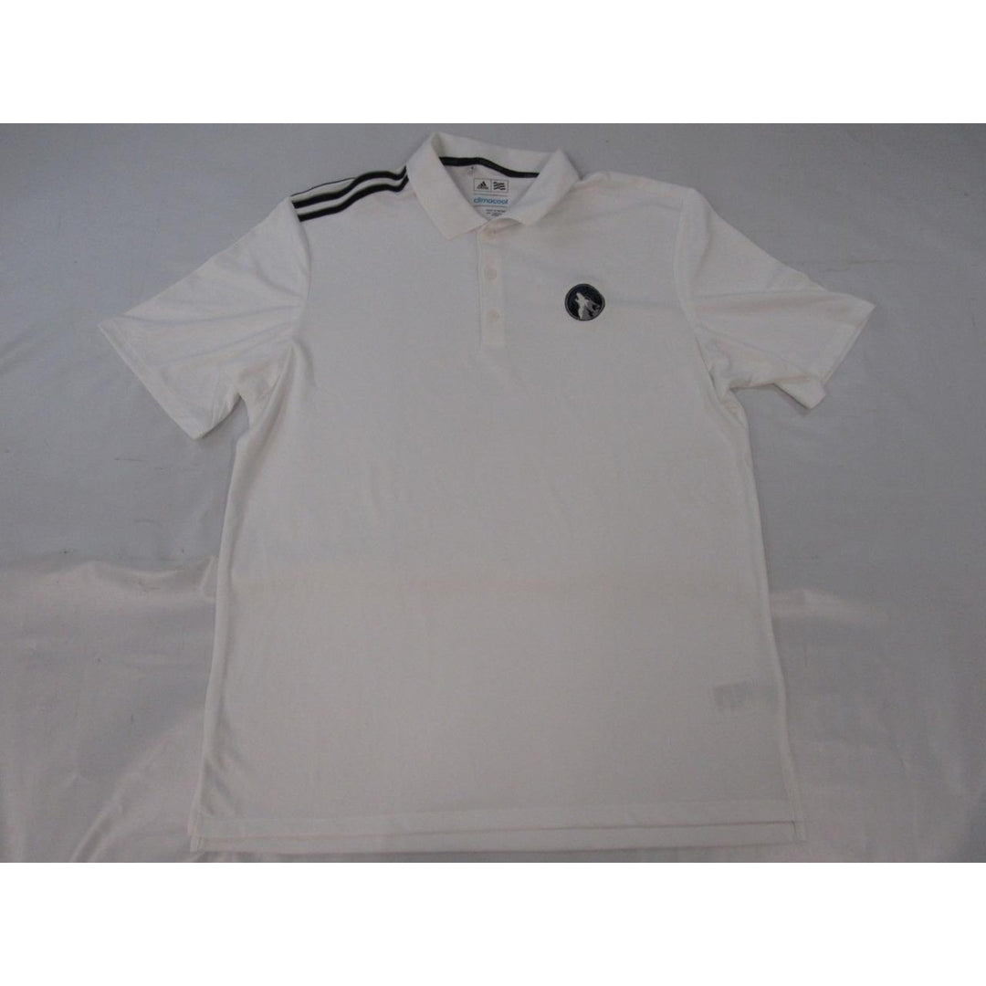 Minnesota Timberwolves Mens Size L Large White Adidas Climacool Polo Shirt Image 1