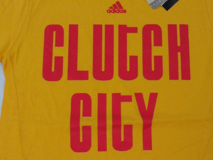 Houston Rockets Clutch City Mens Size S Yellow Adidas Shirt Image 3