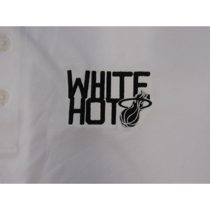 Miami Heat White Hot Mens Size 3XL White Adidas Polyester Polo Shirt Image 4