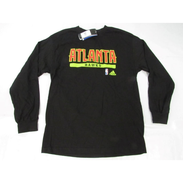 Atlanta Hawks Mens Size M Medium Black Long Sleeve Adidas Shirt Image 4