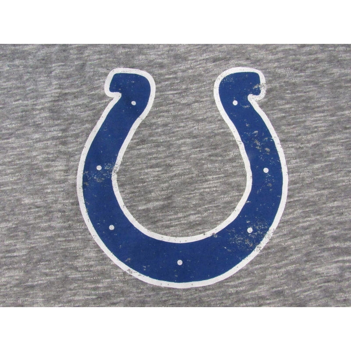 Indianapolis Colts Mens L Heather Gray Majestic Shirt w/ Distressed Print Image 3