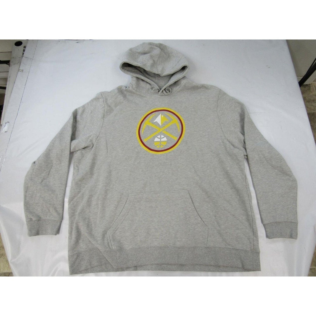 Denver Nuggets Mens Size 4XL 4XLarge Gray Hoodie Image 1