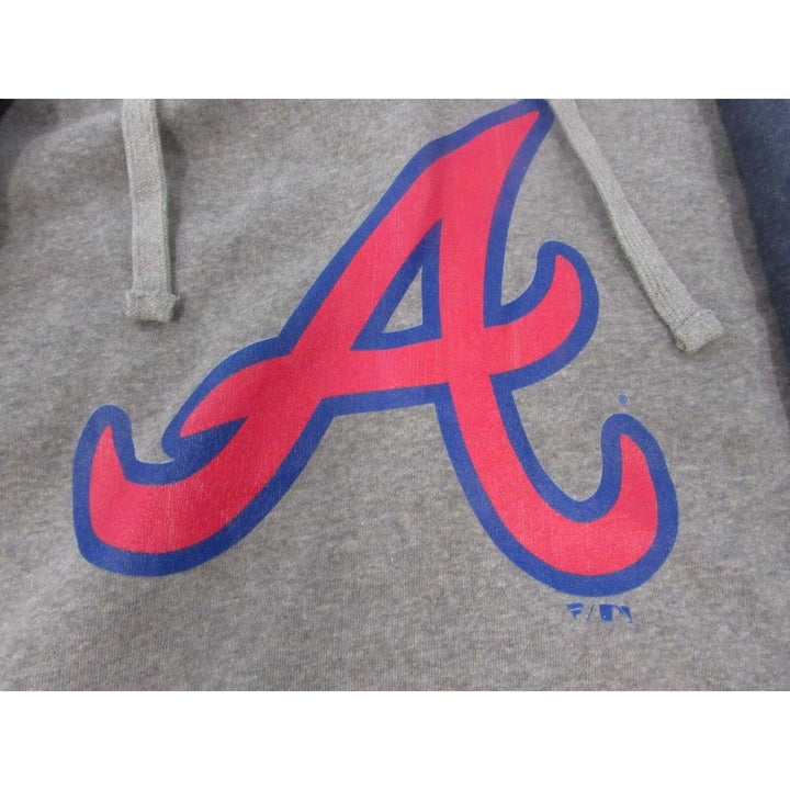 Atlanta Braves Mens Size XL X-Large Grey Hoodie Image 2