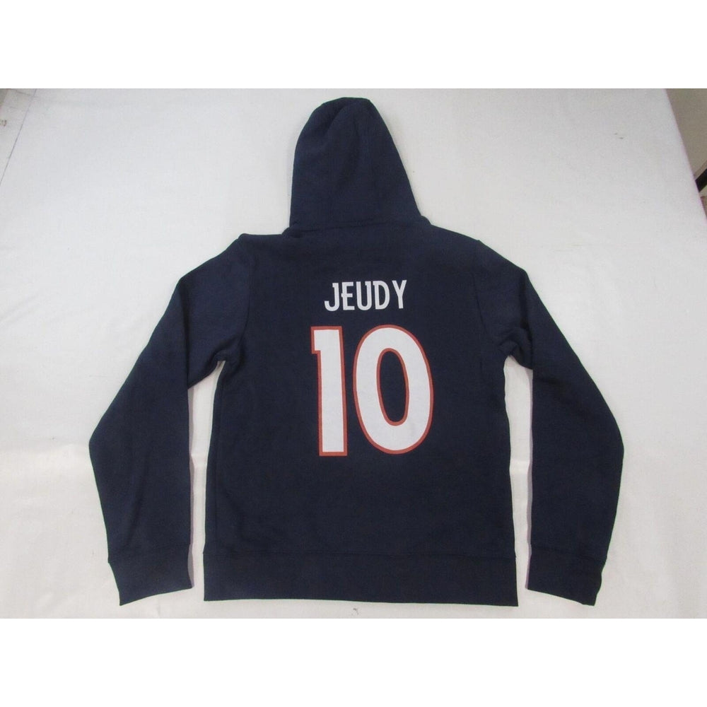 Denver Broncos 10 Jerry Jeudy Mens Size S Small Blue Hoodie Image 2