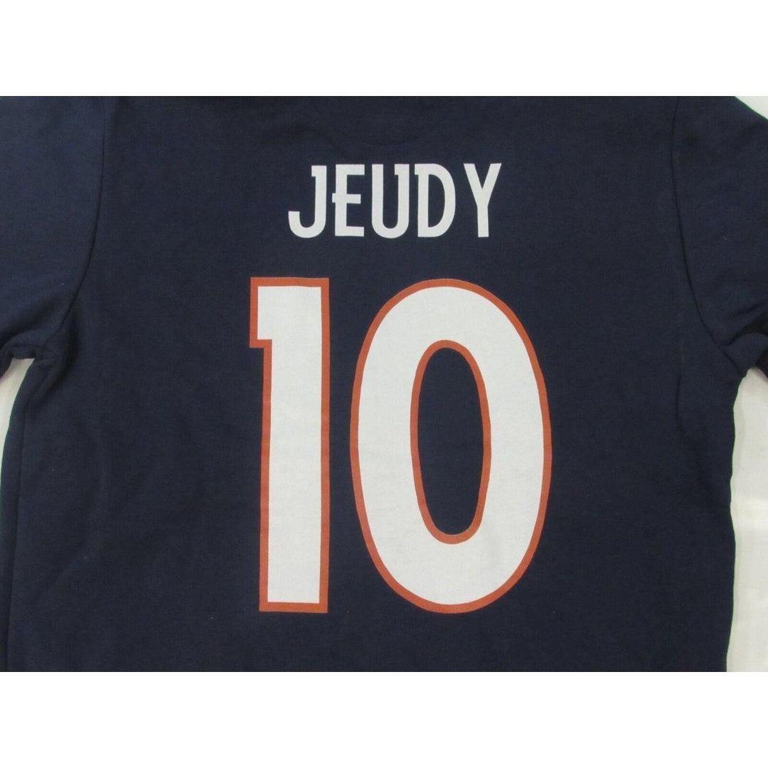 Denver Broncos 10 Jerry Jeudy Mens Size S Small Blue Hoodie Image 4