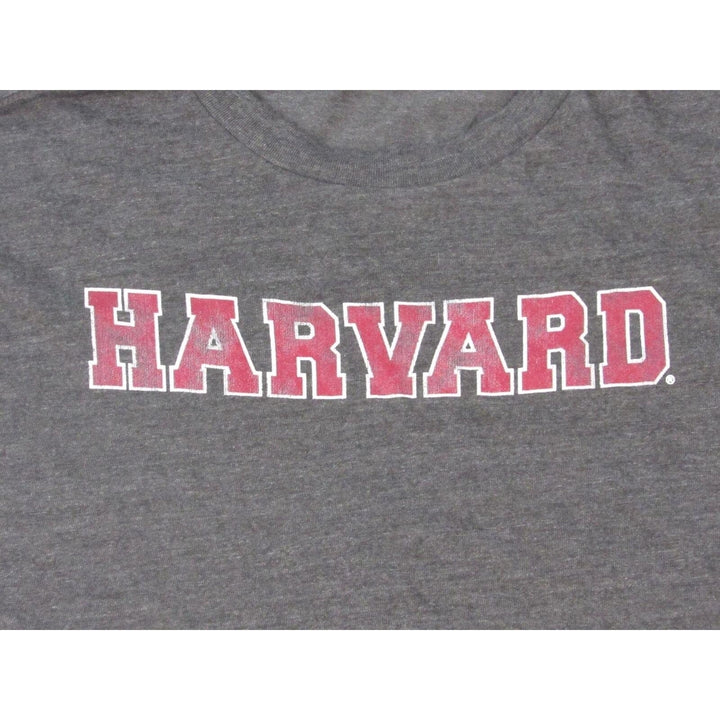 Harvard University Pilgrims Mens Size L Large Gray Shirt w/ Distressed Print Image 3