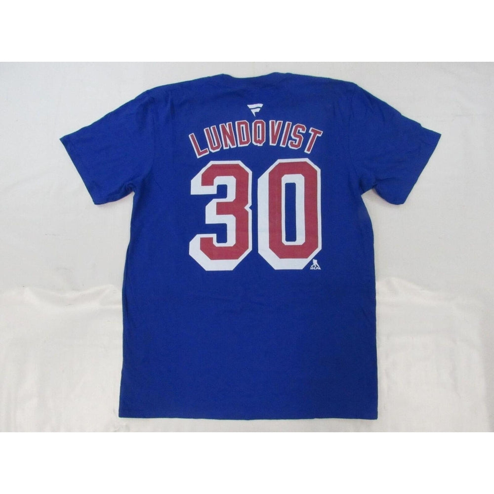 York Rangers 30 Henrik Lundqvist Youth Size XL XLarge Blue Shirt Image 2