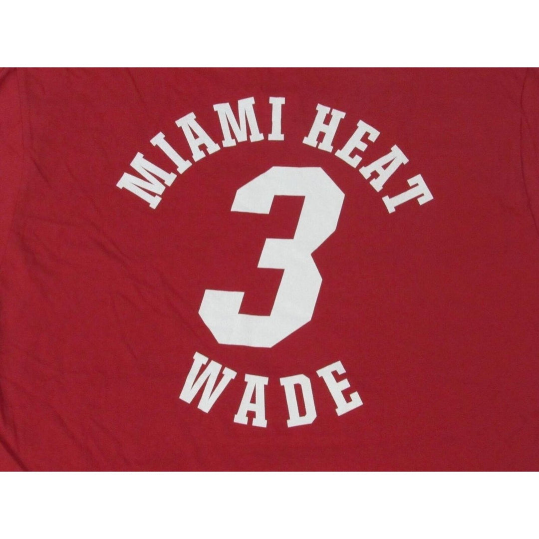 Miami Heat 3 Dwyane Wade Mens Size L Large Red Shirt Image 4