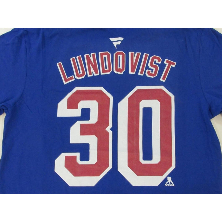 York Rangers 30 Henrik Lundqvist Youth Size XL XLarge Blue Shirt Image 4