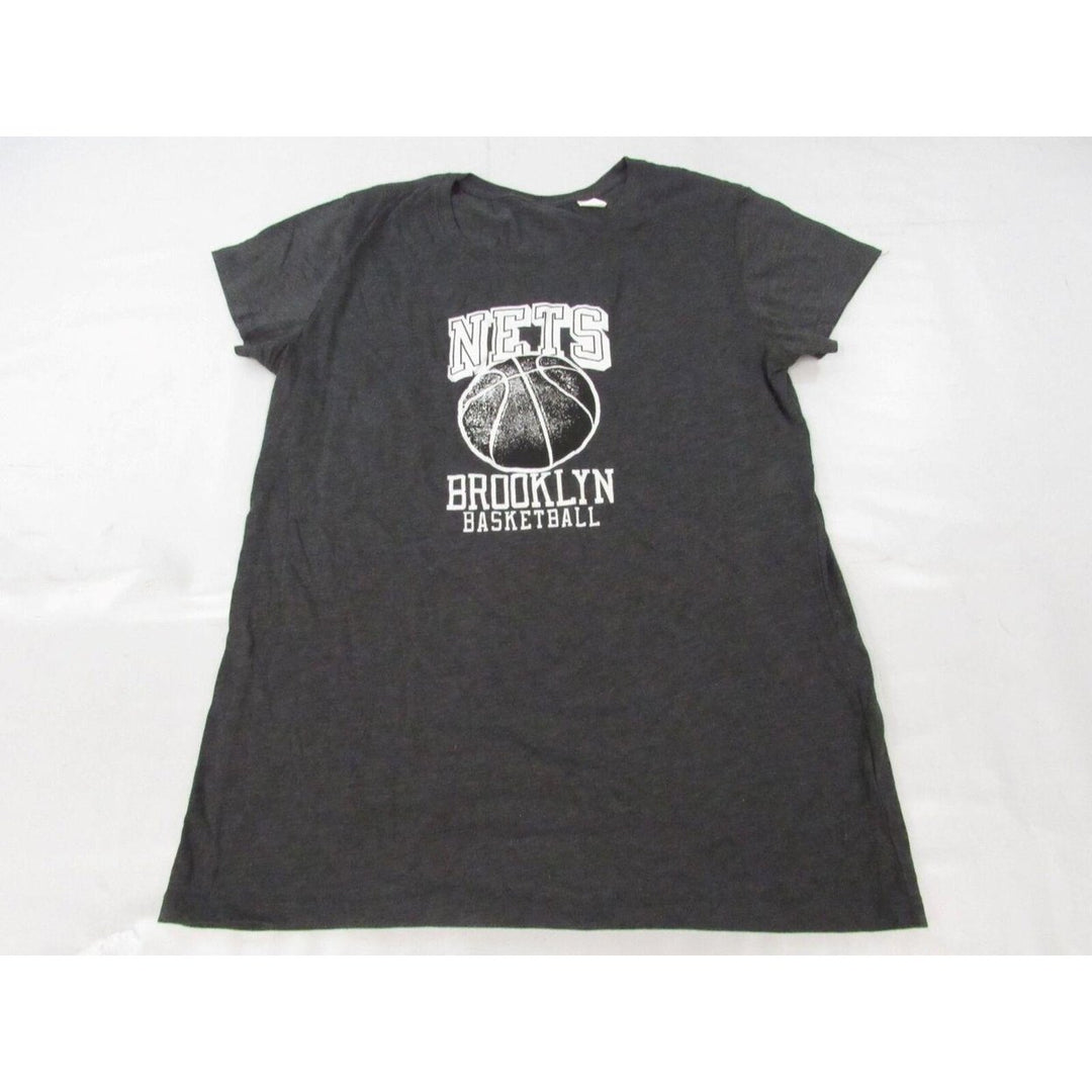 Brooklyn Nets Basketball Womens Size 2XL Charcoal Gray Adidas Shirt Image 1