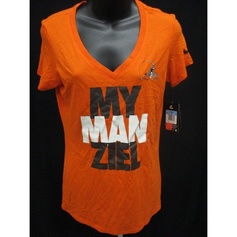 Cleveland Browns Women Johnny Manziel Size M Medium Orange Nike Shirt Image 1