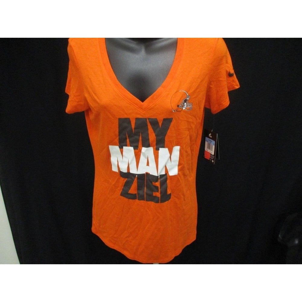 Cleveland Browns Women Johnny Manziel Size M Medium Orange Nike Shirt Image 2