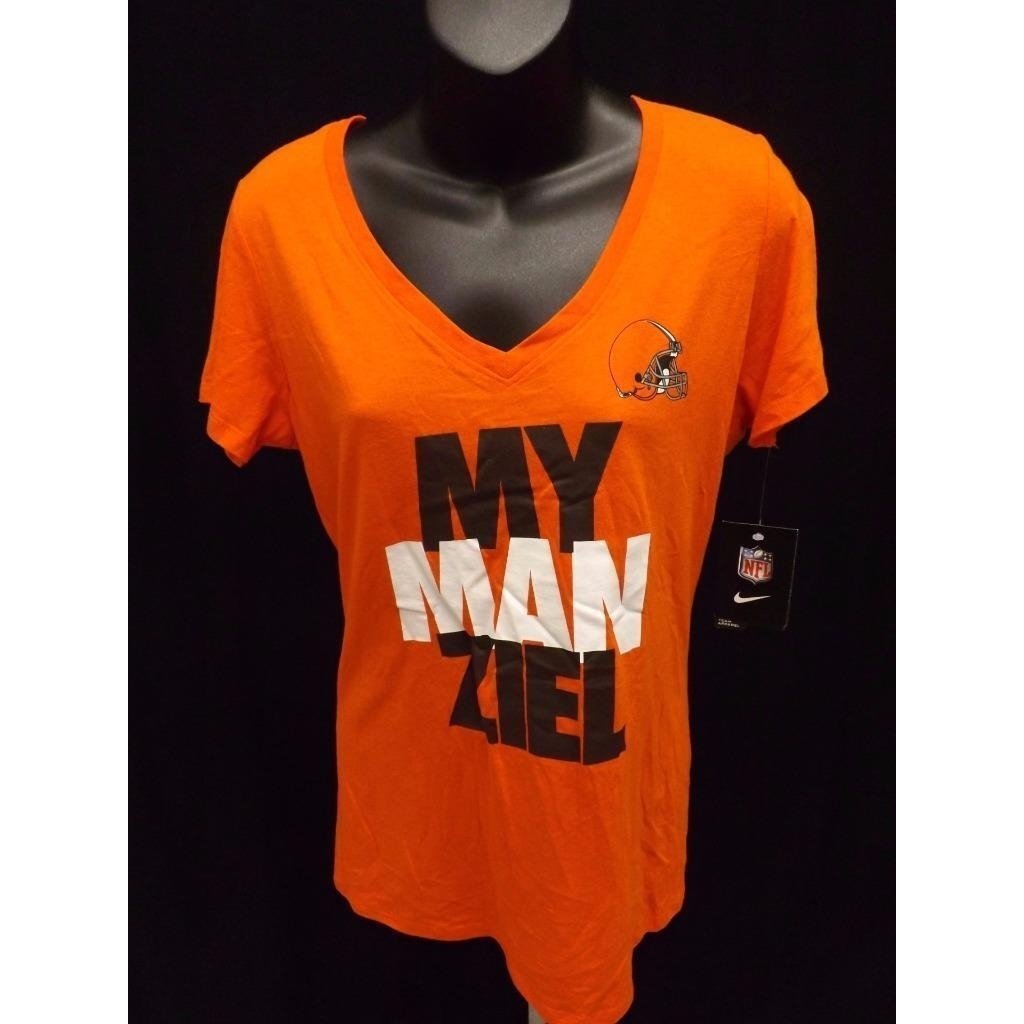 Cleveland Browns Women Size L Large Orange Nike Shirt MSRP 34 Image 2