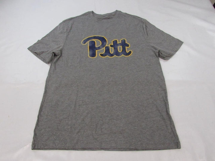 Pittsburgh Panthers "Pitt" Mens Size L Soft Gray Shirt w/ Distressed Print Image 1