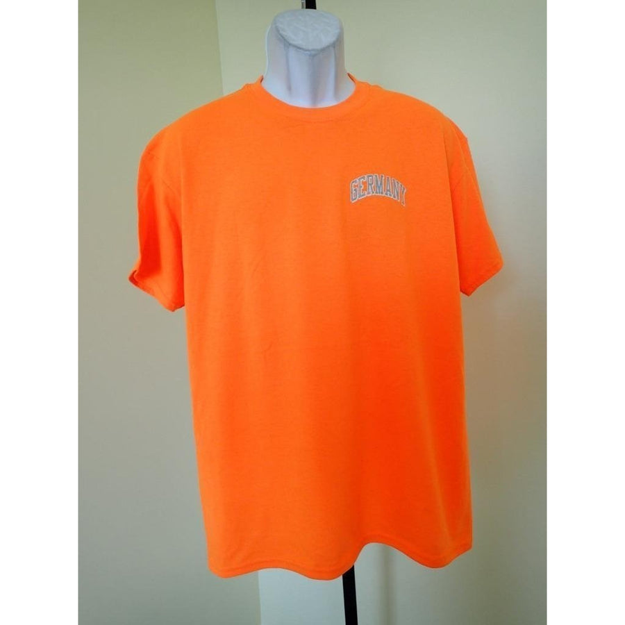 - GERMANY adult unisex LARGE L bright orange T-Shirt by J America 83AS Image 1