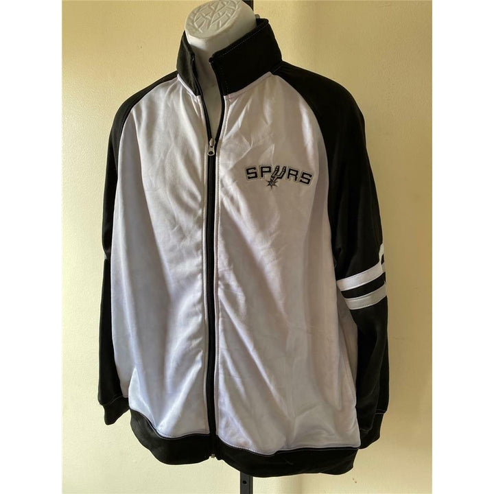 San Antonio Spurs Mens Size M Medium White Zip Up Jacket Image 2