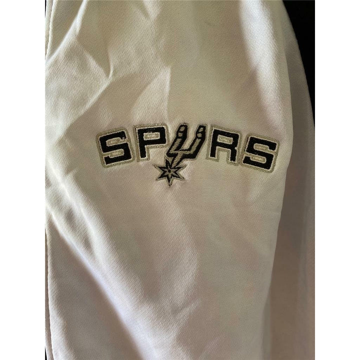 San Antonio Spurs Mens Size M Medium White Zip Up Jacket Image 3