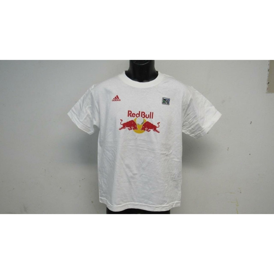 York Red Bulls Youth Size L Large White Adidas Shirt Image 2