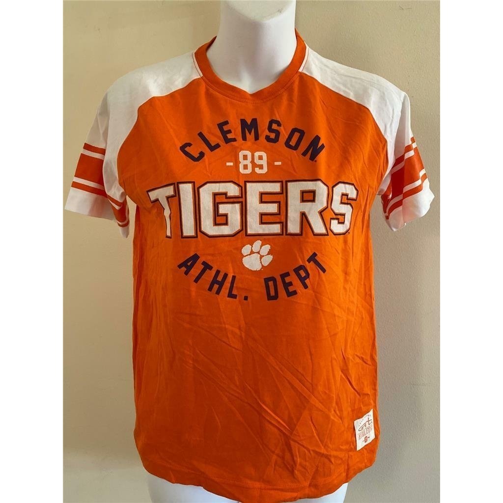 Clemson Tigers Girls Size M Medium Orange Shirt Image 1