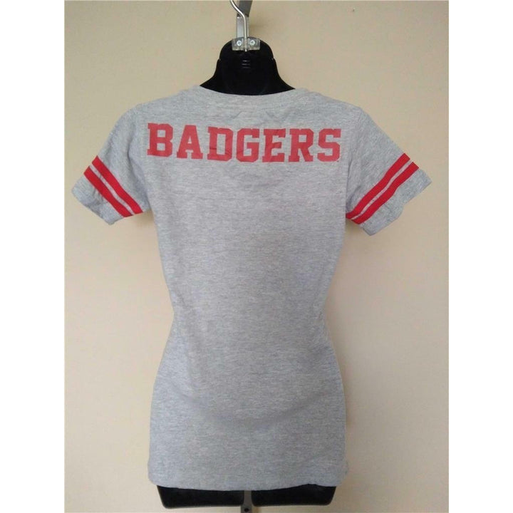 Wisconsin Badgers Womens Size S Small Gray Three Square Shirt Image 3