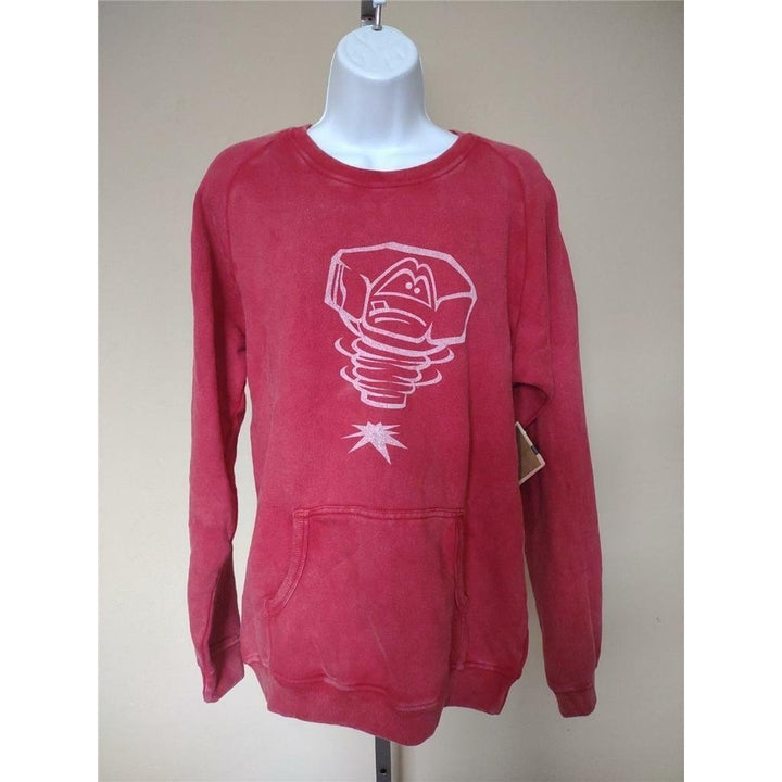 Funny Bolt Womens Size M Medium Red Sweatshirt Image 1