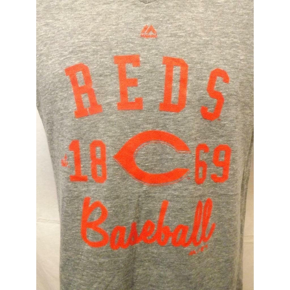 Cincinnati Reds Majestic Youth Girls XLarge XL 16 Grey Shirt Image 2