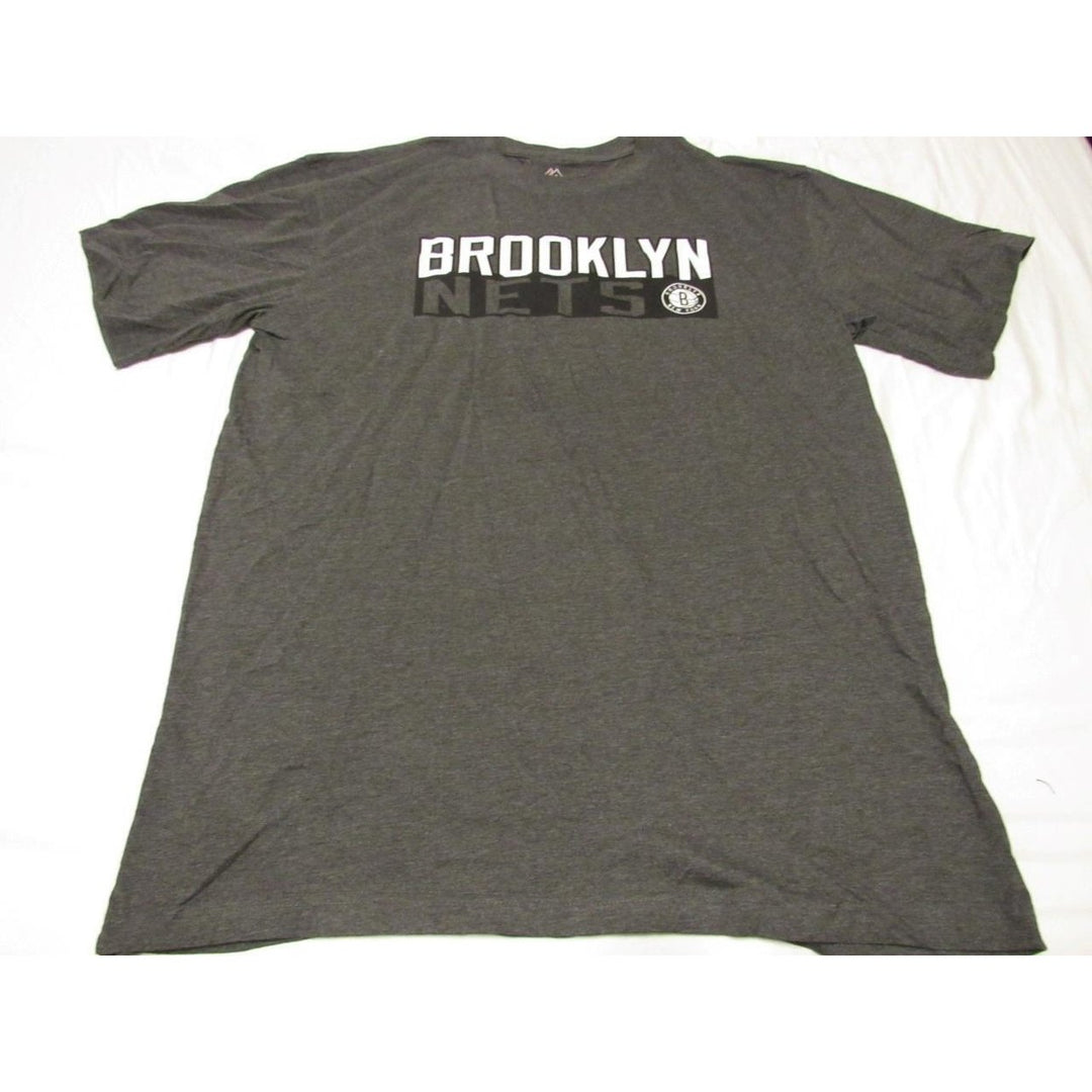 Brooklyn Nets Mens Size 2XL-Tall Gray Majestic Shirt Image 1