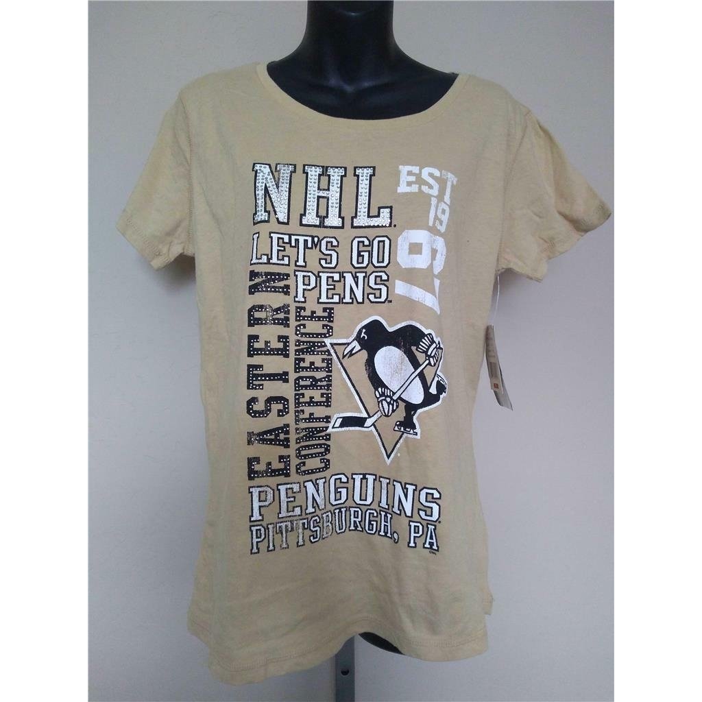 Pittsburgh Penguins Womens Size XL Gold Shirt Image 1