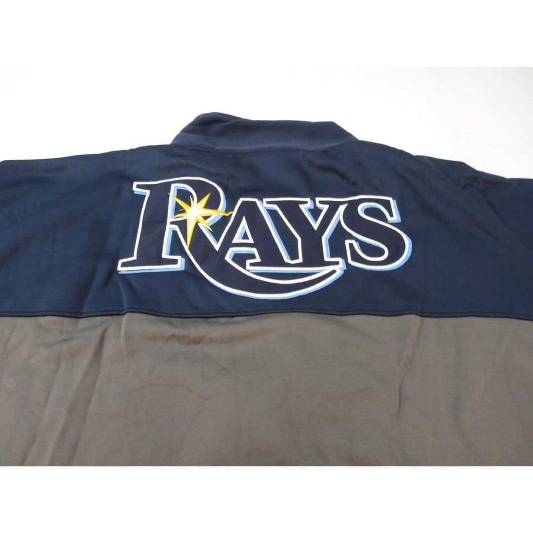 Tampa Bay Rays Mens Size 5XL Gray/Navy Full Zip Track Jacket Image 4