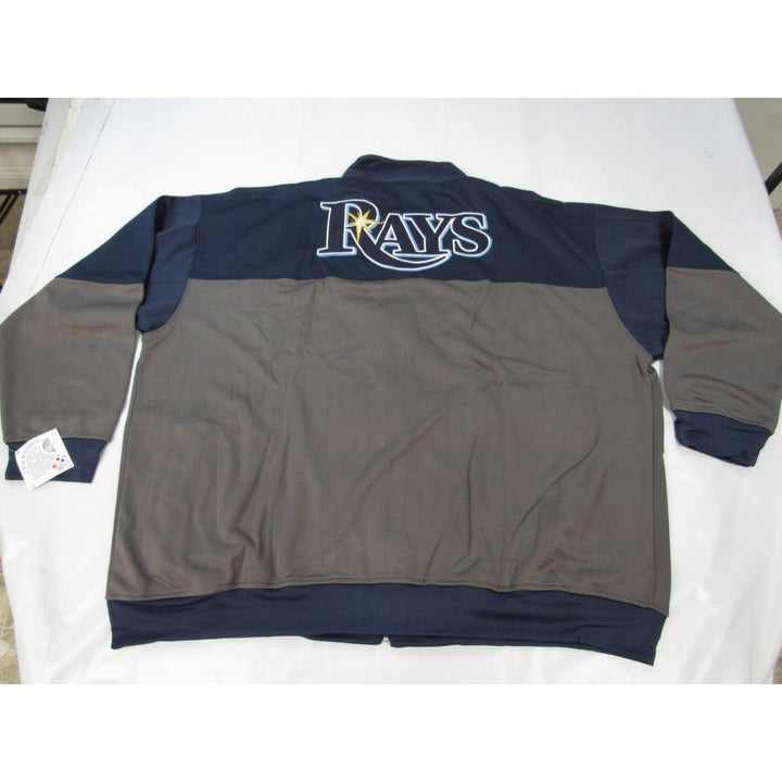 Tampa Bay Rays Mens Size 5XL Gray/Navy Full Zip Track Jacket Image 6