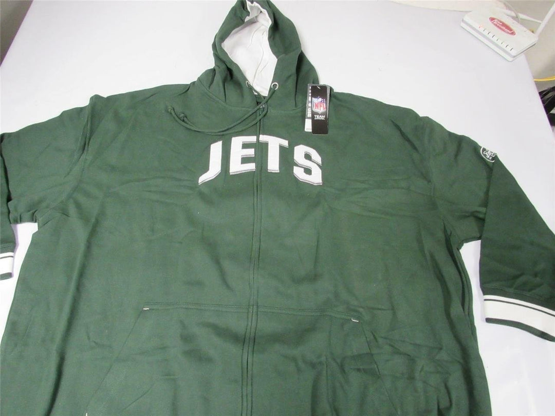 York NY Jets Mens Size 6XL Majestic Green Full-Zip Jacket Hoodie Image 1