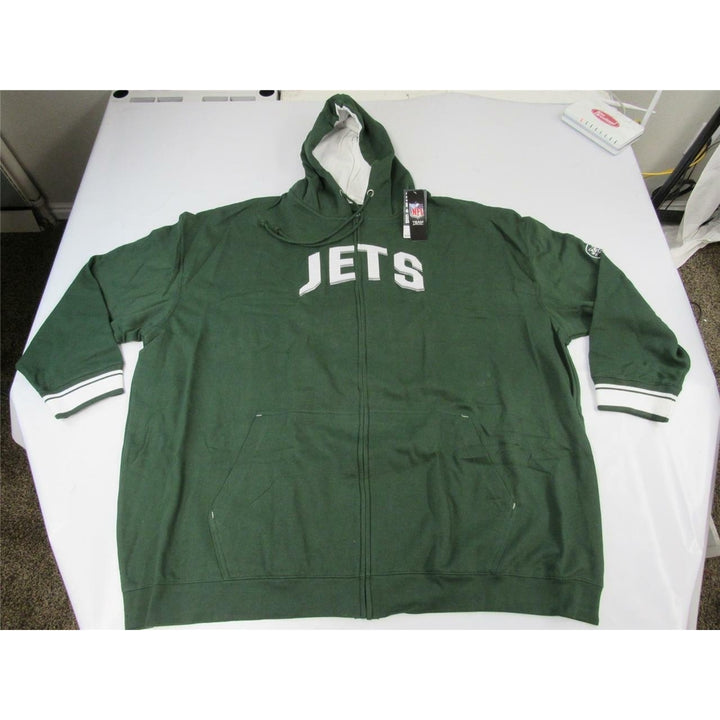 York NY Jets Mens Size 6XL Majestic Green Full-Zip Jacket Hoodie Image 4