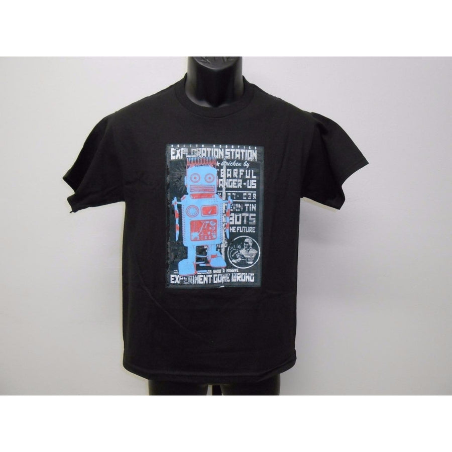 BLUE ROBOT graphic tee YOUTH MEDIUM M SIZE 10-12 T-SHIRT 67FV Image 1