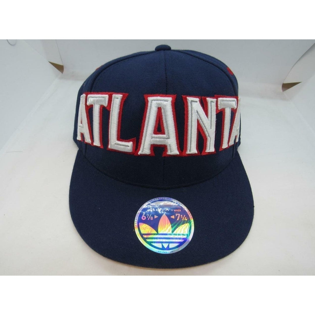 Atlanta Hawks Mens Size (6 7/8--7 1/4) 210 Fitted Flexfit Adidas Hat 26 Image 4