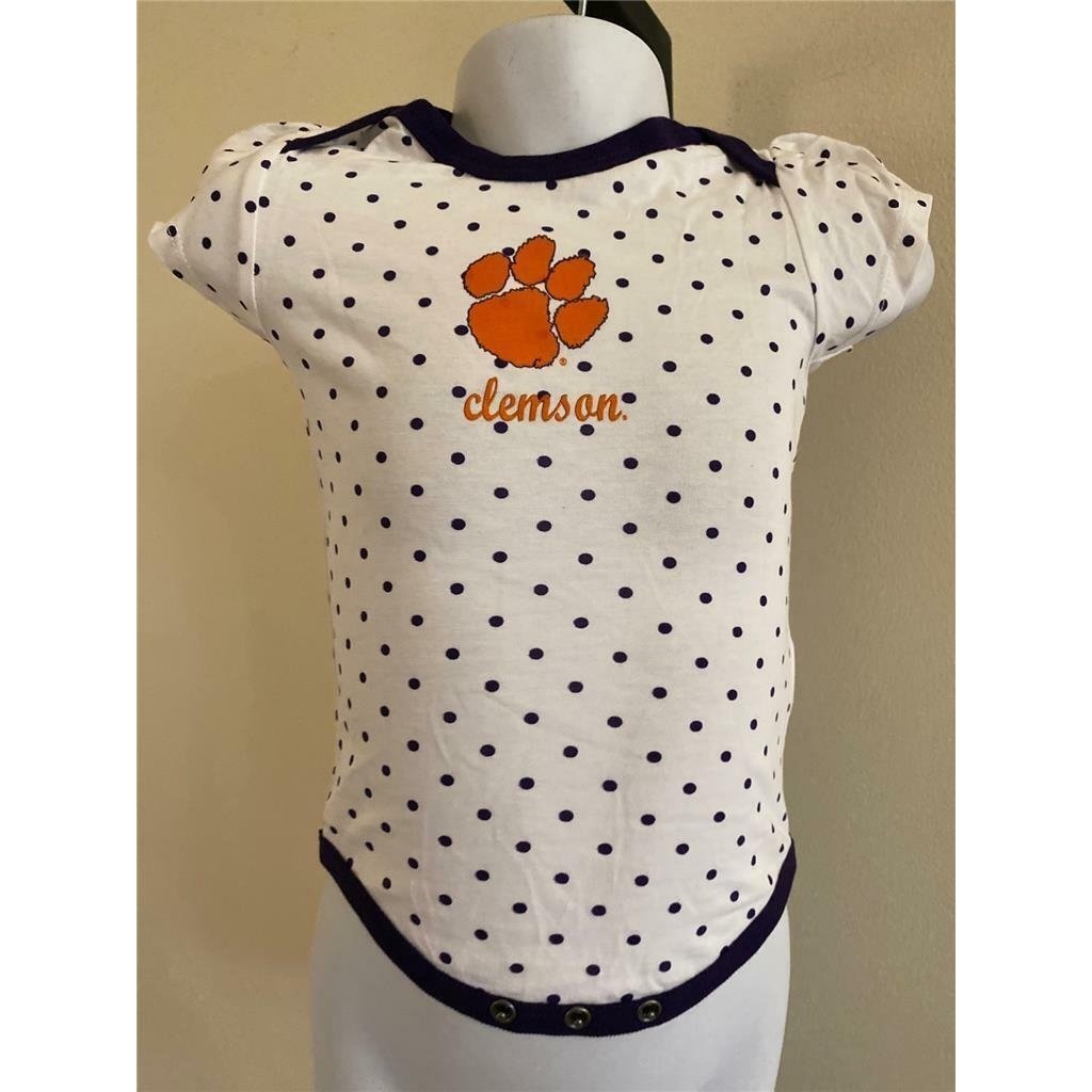 Clemson Tigers Girls Size 6 Months White Creeper Image 1