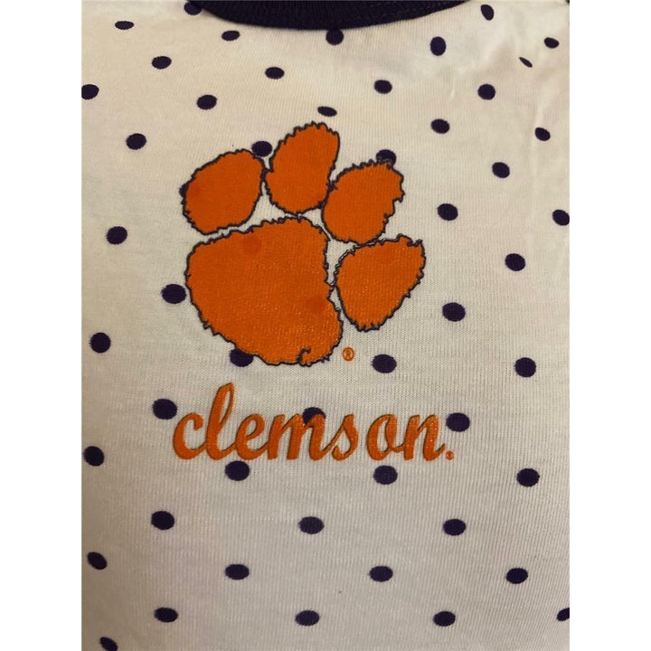 Clemson Tigers Girls Size 6 Months White Creeper Image 2