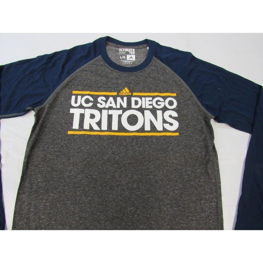 UC San Diego Tritons Mens Size L Large Adidas Climalite Long Sleeve Shirt Image 2