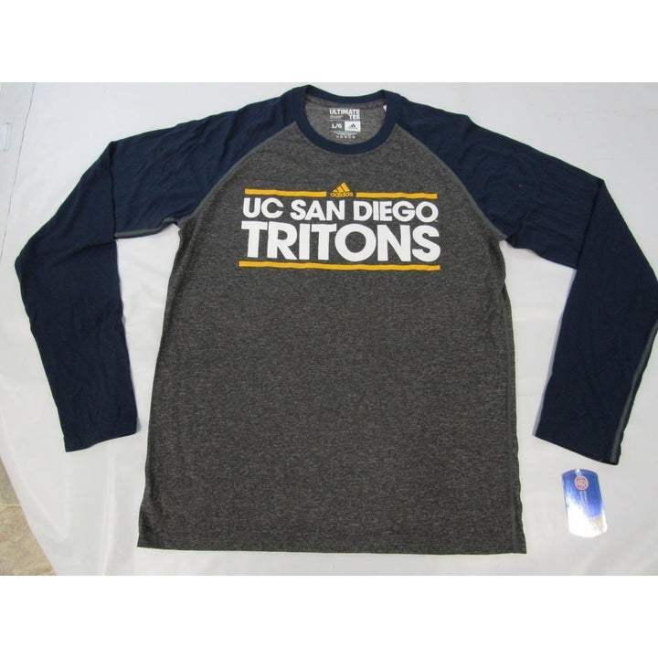 UC San Diego Tritons Mens Size L Large Adidas Climalite Long Sleeve Shirt Image 3