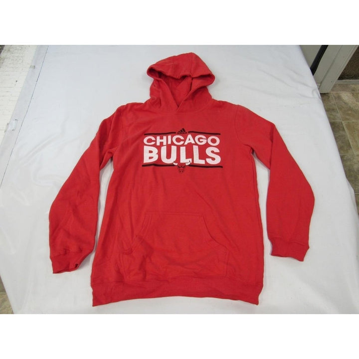 Chicago Bulls Youth Size XL XLarge (18) Adidas Red Hoodie Image 1