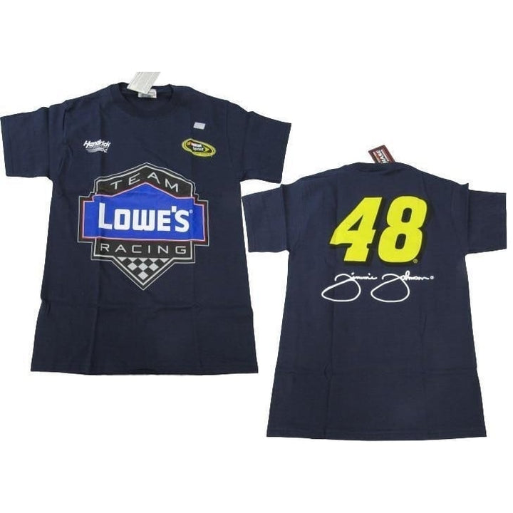 Nascar 48 Jimmie Johnson "Team Racing" Mens Size S Small Navy Blue Shirt Image 1