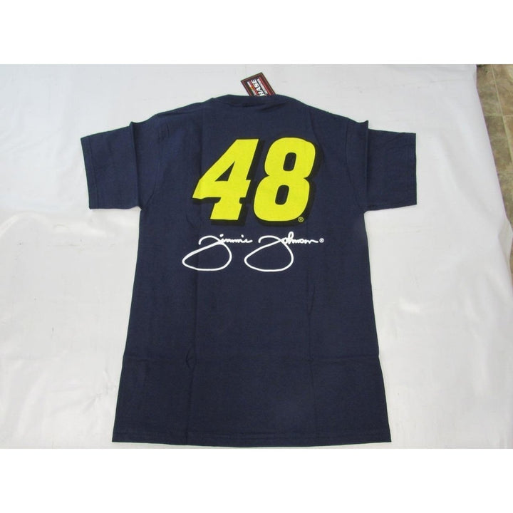 Nascar 48 Jimmie Johnson "Team Racing" Mens Size S Small Navy Blue Shirt Image 3