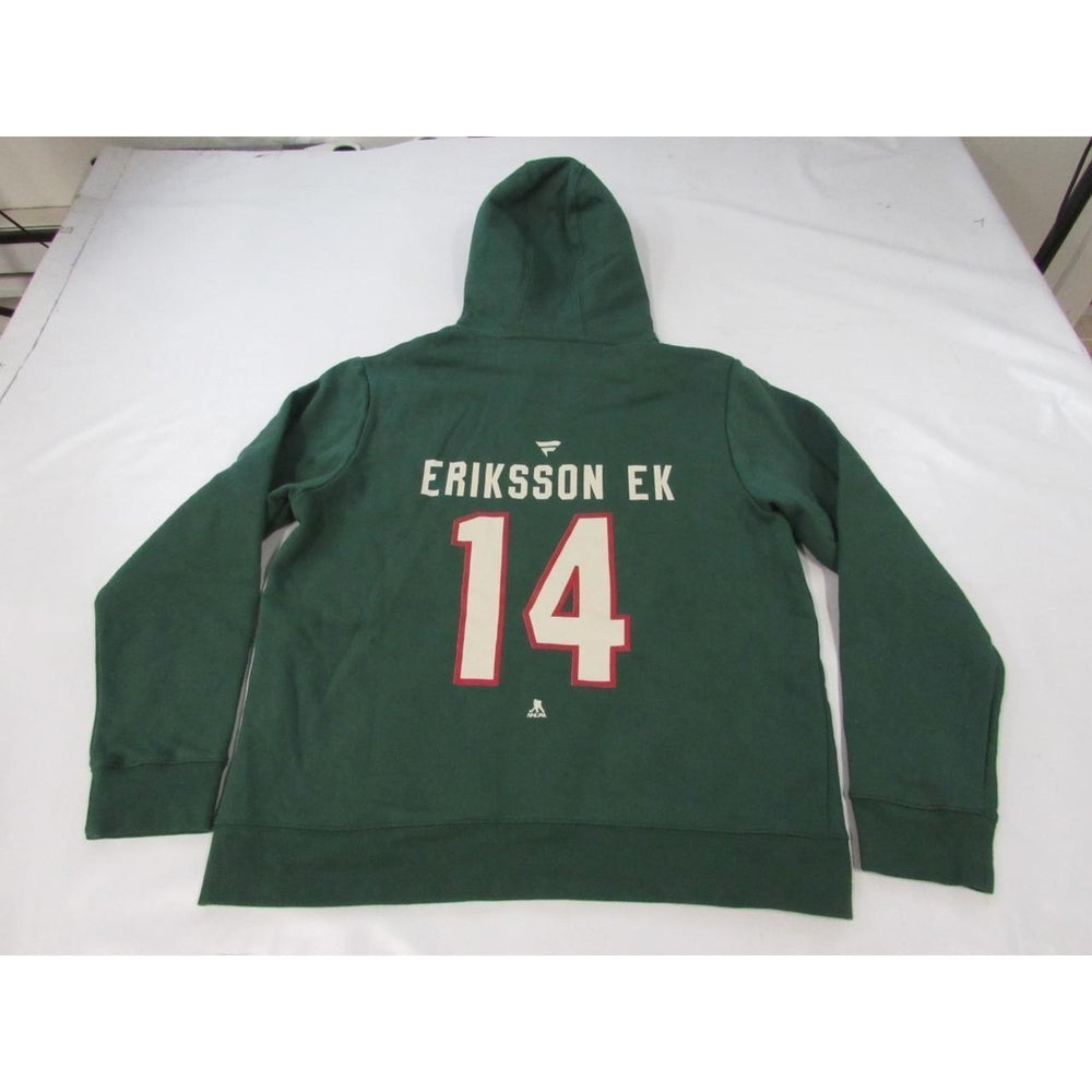 Minnesota Wild 14 Joel Eriksson Ek Mens Size L Large Green Hoodie Image 2