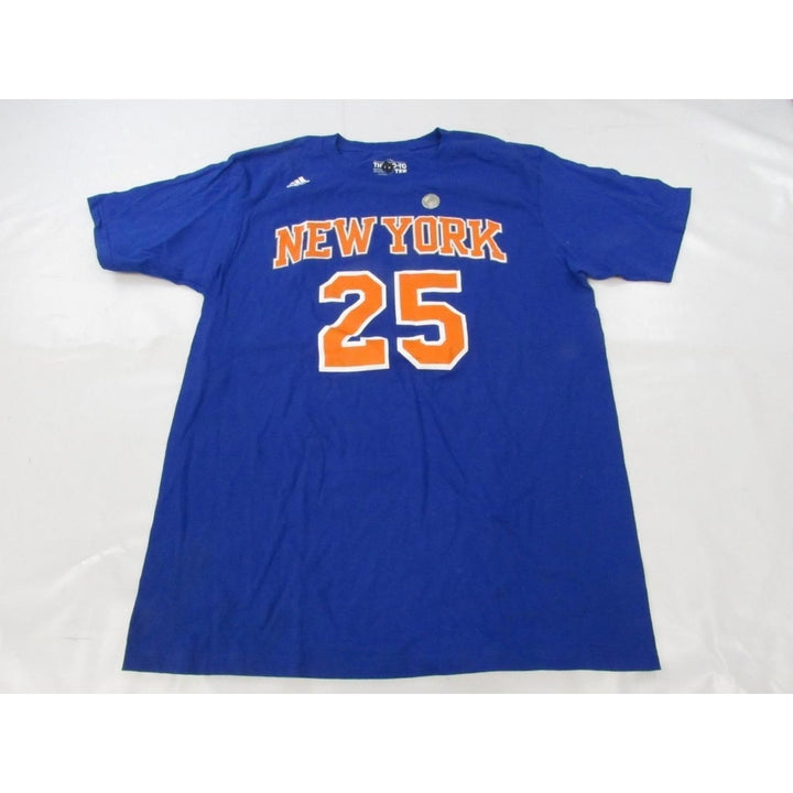 York Knicks 25 Mens Size L Large Blue Adidas Shirt Image 1