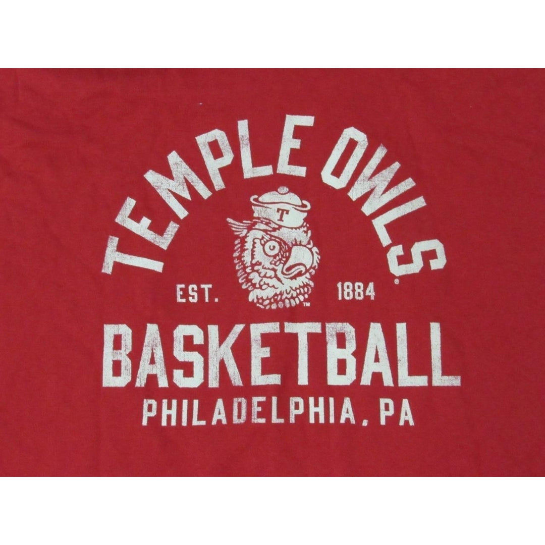 Temple Owls Basketball EST.1884 Mens Size 2XL Red Hoodie w/ Distressed Print Image 3