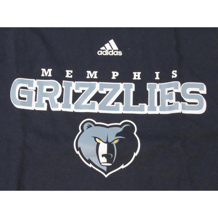 Memphis Grizzlies Mens Size L Large Blue Adidas Long Sleeve Shirt Image 3