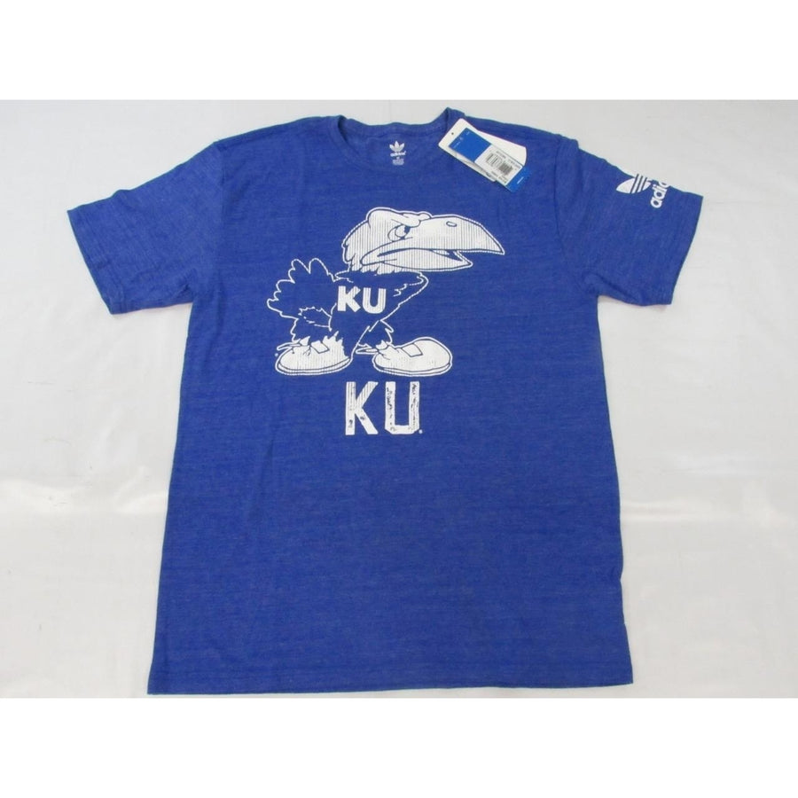 University of Kansas Jayhawks Mens Size M Medium Adidas Blue Shirt 28 Image 1