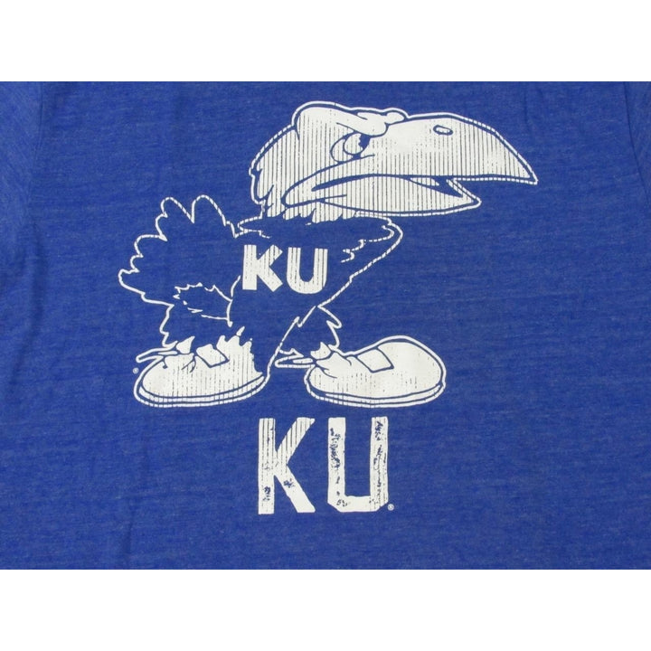 University of Kansas Jayhawks Mens Size M Medium Adidas Blue Shirt 28 Image 3